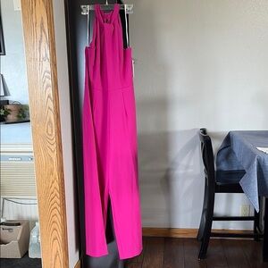 Julia Jordan Women’s Sz 14 Fuscia Back Zip Wide Leg Pantsuit